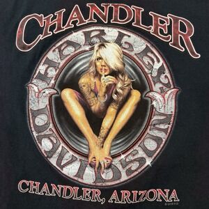 Harley Davidson Long Sleeve Shirt 2XL Black Chandler AZ Graphic Biker Girl